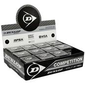 Caja de 12 pelotas de squash Dunlop competition un punto amarillo